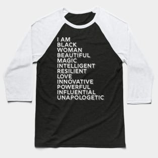 I Am A Powerful Woman, African American, Black History Baseball T-Shirt